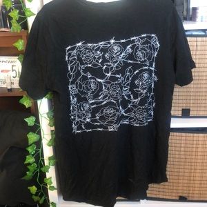 long black casual graphic shirt
